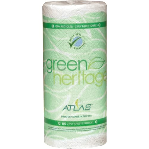 Green Heritage® Kitchen Paper Towels, 2-Ply 11x9 Sheets, 85 Sheets/Roll